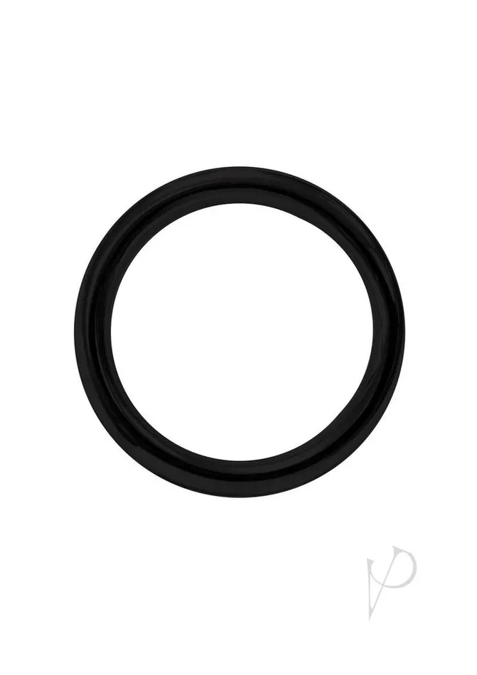 Stainless Steel Round Cock Ring 45mm Black Rouge Male Sex Toys