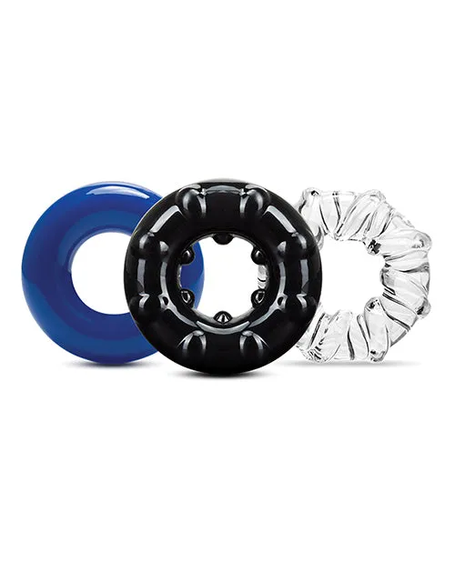 Stay Hard Triple Stretch 3 Pk Cock Ring Multi Color SimpleeDiscreet Male Sex Toys Stay Hard Triple Stretch 3 Pk Cock Ring Multi Color SimpleeDiscreet Male Sex Toys
