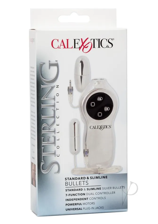 Sterling Collection Sterling Collection Combo Pack 5 Standard and Slim Line Bullets with Wired Remote Control Silver Female Sex Toys Sterling Collection Sterling Collection Combo Pack 5 Standard and Slim Line Bullets with Wired Remote Control Silver Female Sex Toys