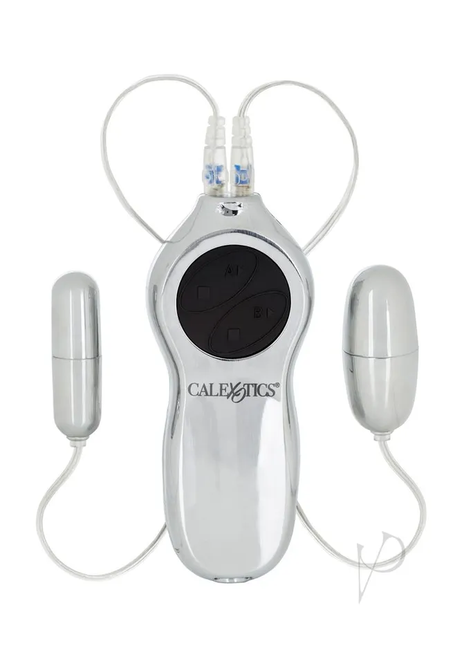 Sterling Collection Sterling Collection Combo Pack 5 Standard and Slim Line Bullets with Wired Remote Control Silver Female Sex Toys