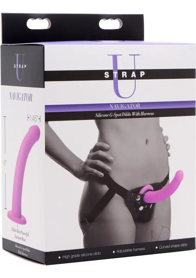 Strap U Female Sex Toys Strap U Navigator Silicone GSpot 7in Dildo with Harness Purple Strap U Female Sex Toys Strap U Navigator Silicone GSpot 7in Dildo with Harness Purple