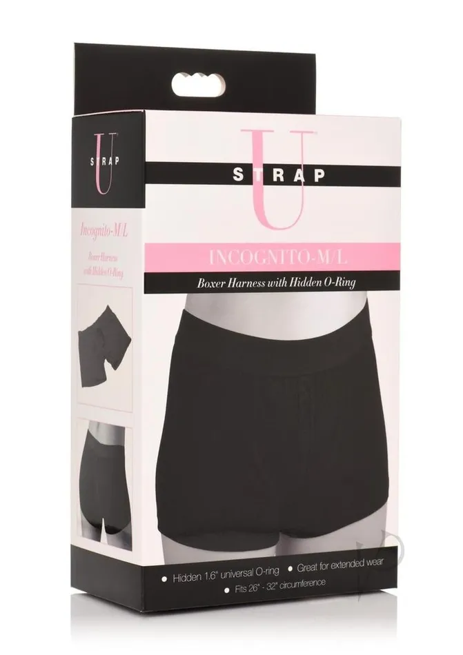 Strap U Strap U Incognito Boxer Harness with Hidden ORing MediumLarge Black Female Sex Toys Strap U Strap U Incognito Boxer Harness with Hidden ORing MediumLarge Black Female Sex Toys