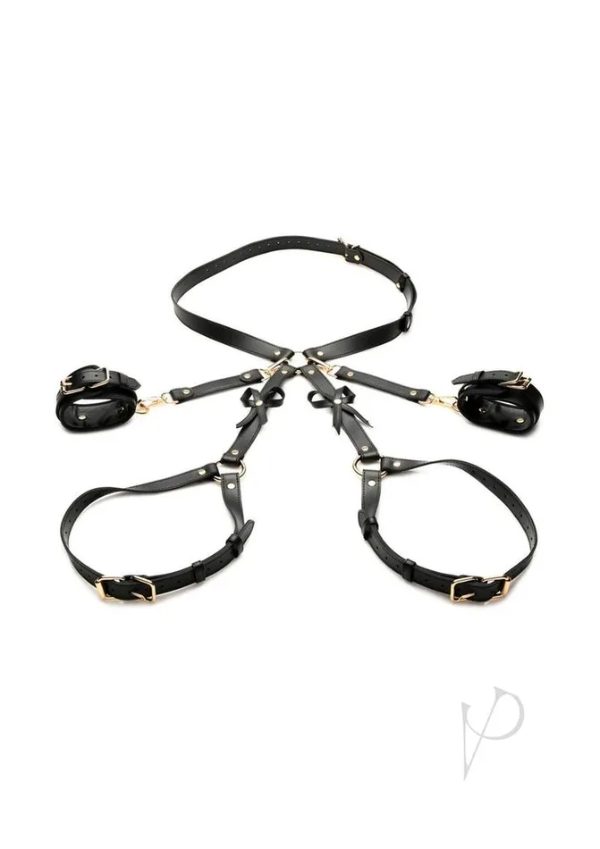Strict Female Sex Toys Strict Bondage Harness with Bows MediumLarge Black