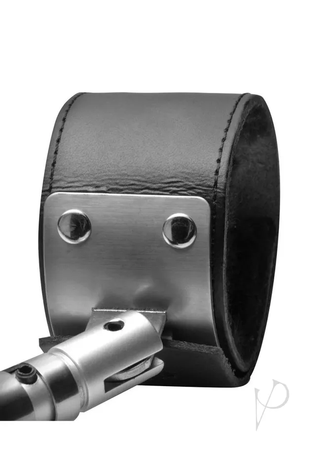 Strict Leather Adjustable Swiveling Spreader Bar with Leather Cuffs SilverBlack Strict Leather Restraints