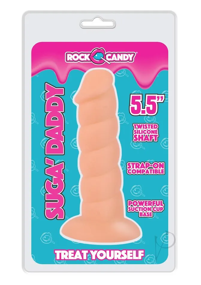 Suga Daddy Silicone Dildo 55in Vanilla Rock Candy Toys Dildos