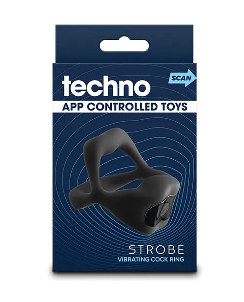 Techno Male Sex Toys Techno Strobe Rechargeable Silicone App Compatible Cock Ring Black Techno Male Sex Toys Techno Strobe Rechargeable Silicone App Compatible Cock Ring Black