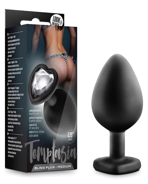 Temptasia Anal Temptasia Bling Plug Silicone Butt Plug Medium Black Temptasia Anal Temptasia Bling Plug Silicone Butt Plug Medium Black