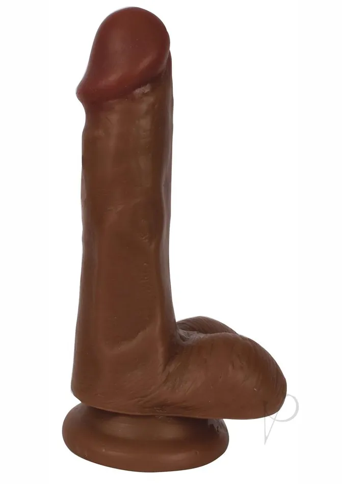 Thinz Dildos Thinz Slim Dong with Balls 6in Chocolate