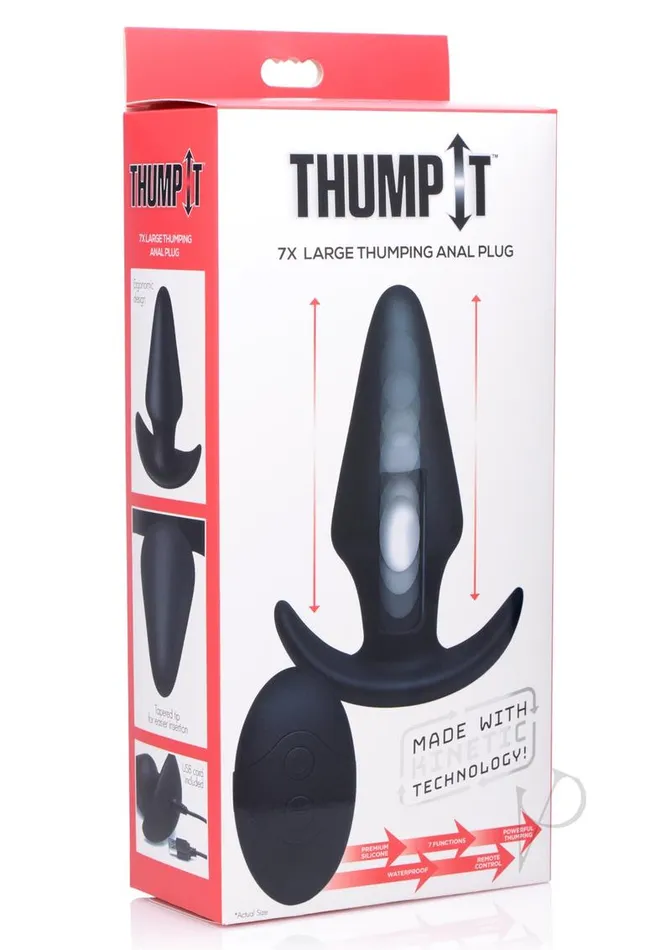 ThumpIt Rechargeable Silicone Thumping Anal Plug with Remote Control Large Black Thumpit Male Sex Toys ThumpIt Rechargeable Silicone Thumping Anal Plug with Remote Control Large Black Thumpit Male Sex Toys