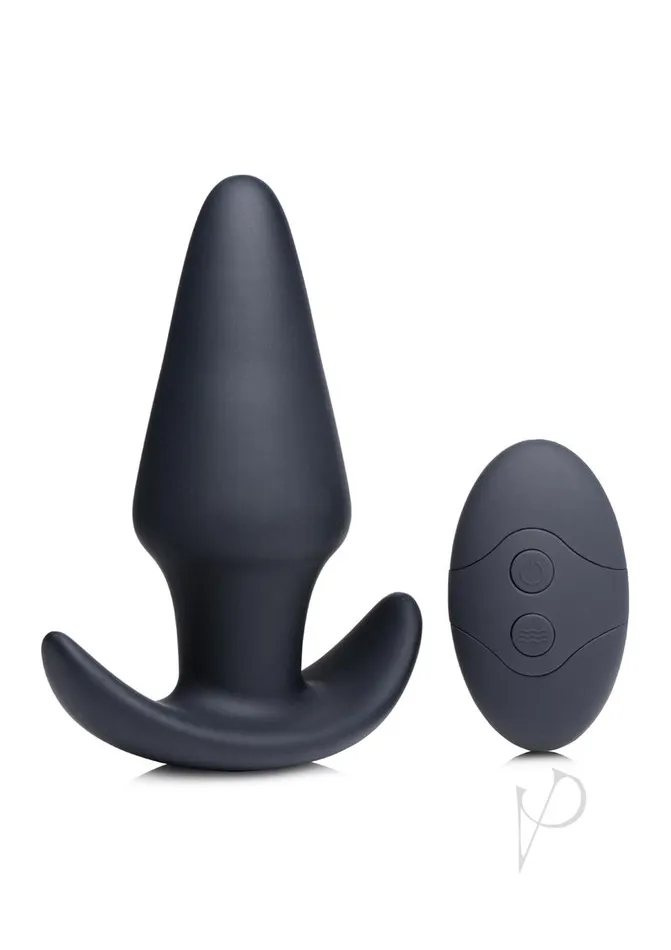 ThumpIt Rechargeable Silicone Thumping Anal Plug with Remote Control Large Black Thumpit Male Sex Toys