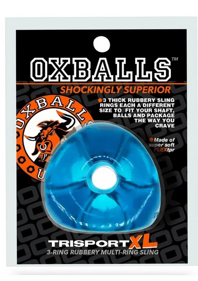 TriSport XL Thicker 3Ring Sling Space Blue Oxballs Male Sex Toys