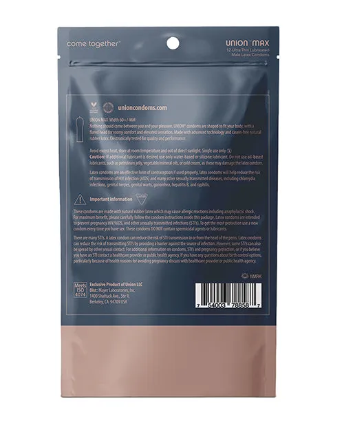 Union Female Sex Toys Union Max Condom Pack of 12 Union Female Sex Toys Union Max Condom Pack of 12