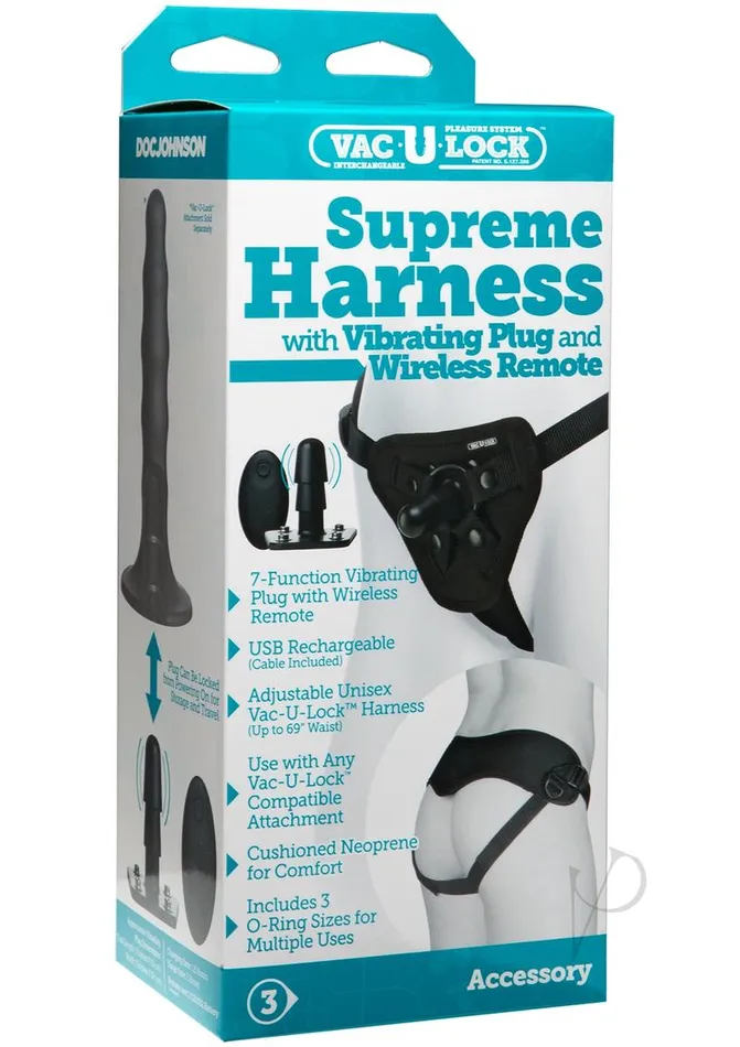 Vac U Lock Female Sex Toys VacULock Supreme Harness with Vibrating Plug and Remote Control Black Vac U Lock Female Sex Toys VacULock Supreme Harness with Vibrating Plug and Remote Control Black