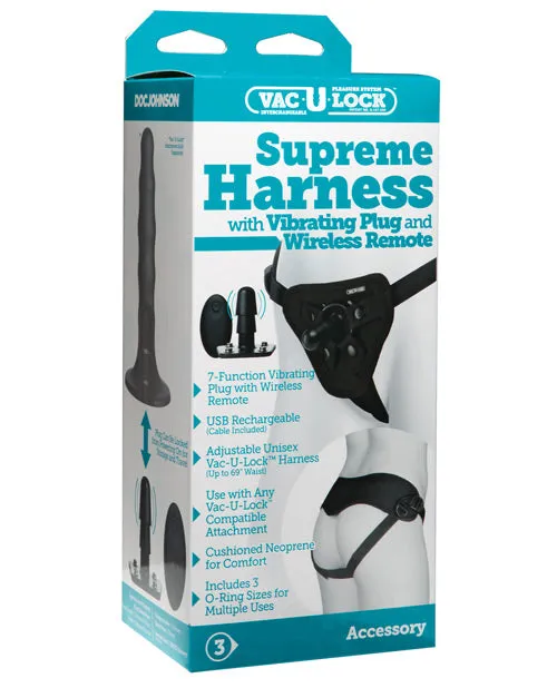 Vac U Lock Female Sex Toys VacULock Supreme Harness with Vibrating Plug and Remote Control Black Vac U Lock Female Sex Toys VacULock Supreme Harness with Vibrating Plug and Remote Control Black