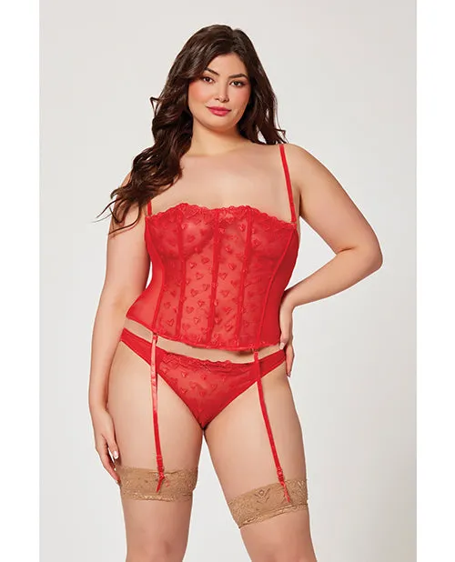 Valentines Heart Embroidered Mesh Bustier Panty Red 3X4X Seven Til Midnight Vibrators Valentines Heart Embroidered Mesh Bustier Panty Red 3X4X Seven Til Midnight Vibrators