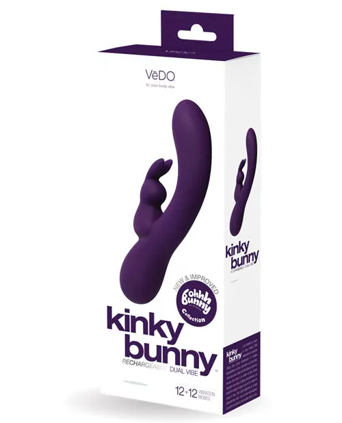VeDO Kinky Bunny Plus Rechargeable Dual Vibe Deep Purple Vedo Vibrators VeDO Kinky Bunny Plus Rechargeable Dual Vibe Deep Purple Vedo Vibrators
