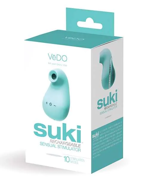 VeDO Suki Rechargeable Vibrating Sucker Tease Me Turquoise Vedo Vibrators VeDO Suki Rechargeable Vibrating Sucker Tease Me Turquoise Vedo Vibrators