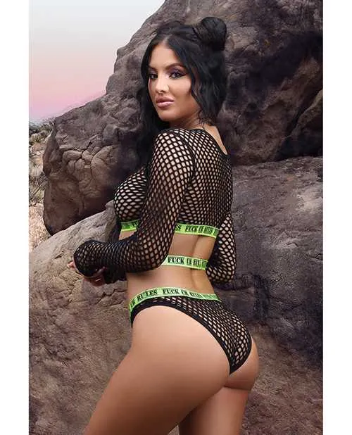 Vibes By Fantasy Lingerie Vibrators Vibes Fuck Ur Rules Long Sleeve Crop Top Panty Pasties BlackGreen ML Vibes By Fantasy Lingerie Vibrators Vibes Fuck Ur Rules Long Sleeve Crop Top Panty Pasties BlackGreen ML