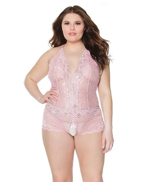 Vibrators Crystal Pink Collection Crystal Pink Halter Crotchless Teddy PinkSilver OSXL Vibrators Crystal Pink Collection Crystal Pink Halter Crotchless Teddy PinkSilver OSXL