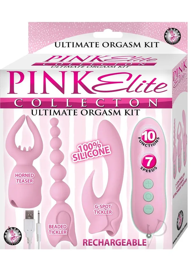 Vibrators Elite Collection Pink Elite Collection Rechargeable Silicone Vibrator Ultimate Orgasm Kit Pink Vibrators Elite Collection Pink Elite Collection Rechargeable Silicone Vibrator Ultimate Orgasm Kit Pink