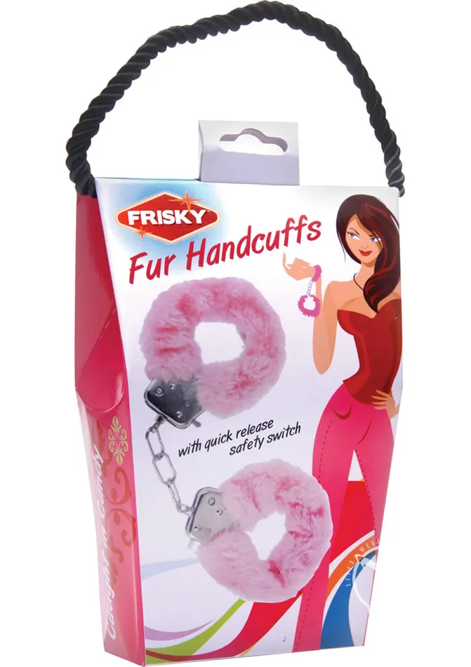 Vibrators Frisky Caught In Candy Pink Furry Cuffs Pink Frisky