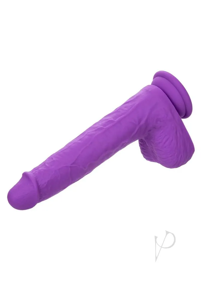 Vibrators Gyrating and Thrusting Silicone Rechargeable Studs Dildo 7in Purple Studs