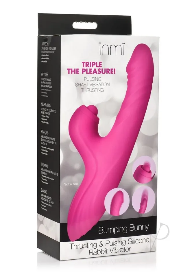 Vibrators Inmi Inmi Bumping Bunny Thrusting Pulsing Rechargeable Silicone Rabbit Vibrator Pink Vibrators Inmi Inmi Bumping Bunny Thrusting Pulsing Rechargeable Silicone Rabbit Vibrator Pink