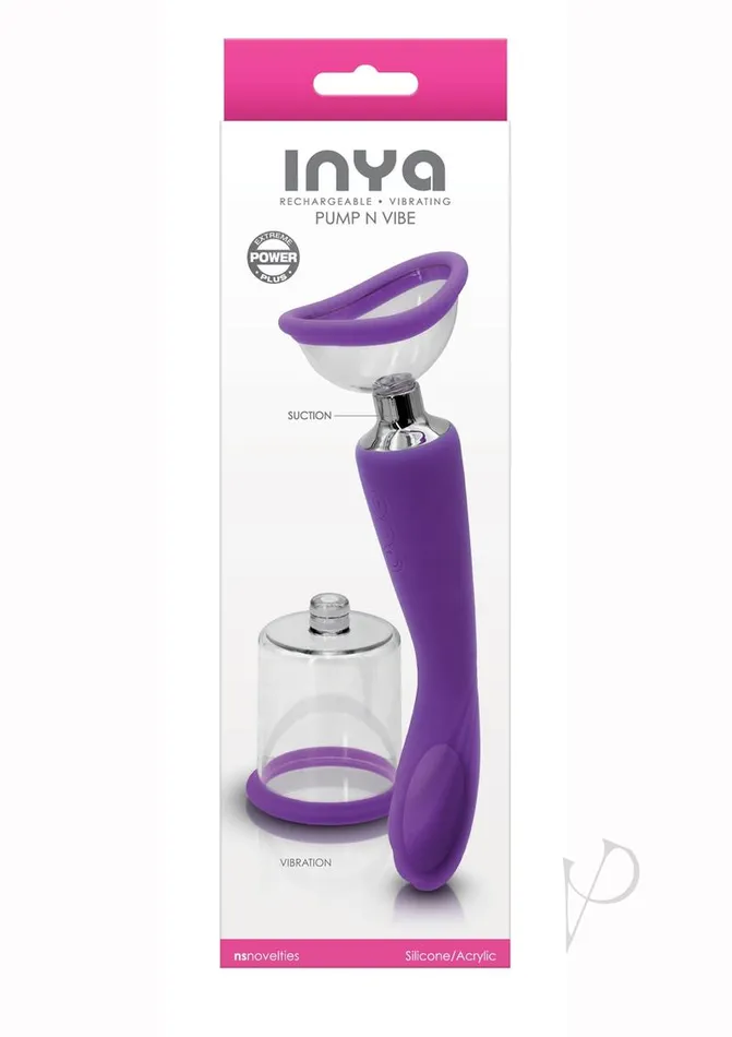 Vibrators Inya Inya Silicone Rechargeable Pump and Vibrator Purple