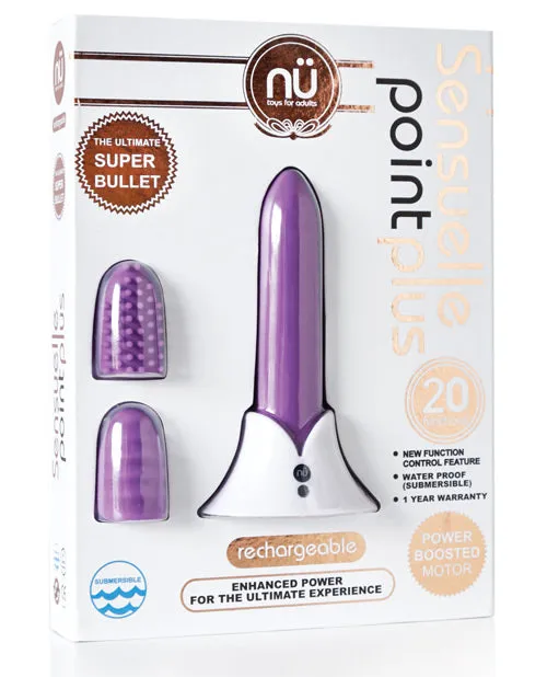 Vibrators Nu Sensuelle Nu Sensuelle Point Plus Rechargeable Silicone Bullet Purple