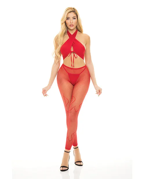 Vibrators Pink Lipstick Gives You Hell Halter Bra Pantyhose GString Red OS Pink Lipstick Vibrators Pink Lipstick Gives You Hell Halter Bra Pantyhose GString Red OS Pink Lipstick