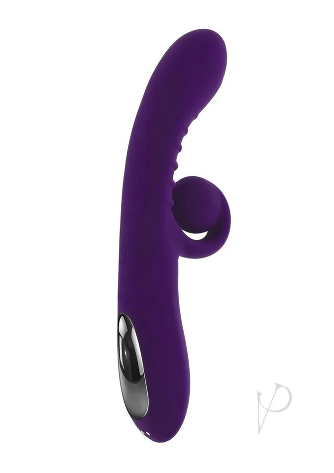 Vibrators Playboy Playboy Curlicue Rechargeable Silicone Rabbit Vibrator Purple