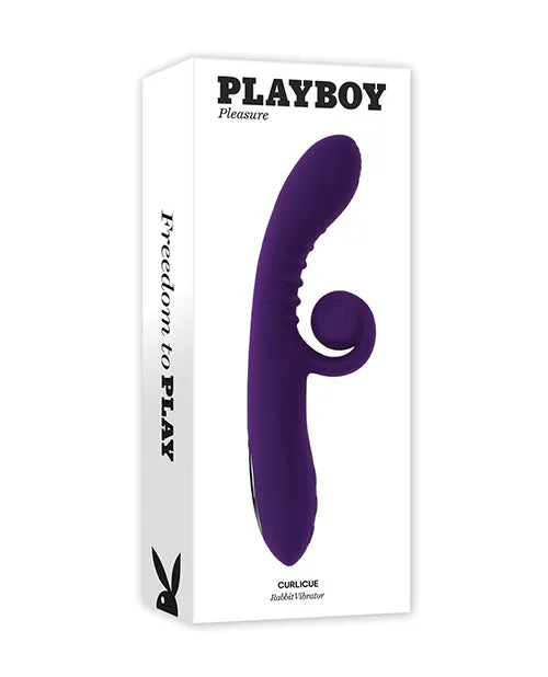 Vibrators Playboy Playboy Curlicue Rechargeable Silicone Rabbit Vibrator Purple
