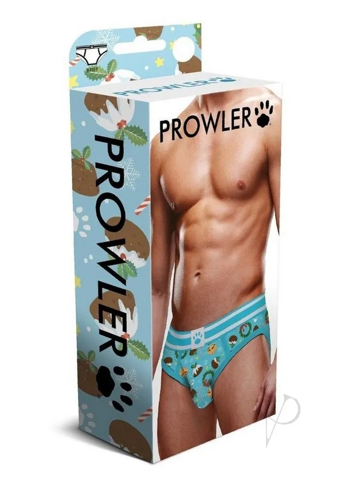 Vibrators Prowler Prowler Christmas Pudding Brief Medium BlueWhite