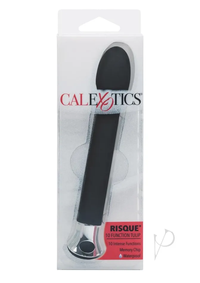 Vibrators Risque Risque 10 Function Tulip Vibrator Black