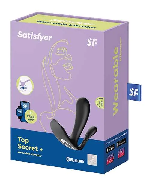 Vibrators Satisfyer Satisfyer Top Secret Connect App Rechargeable Silicone Wearable Vibrator Black Vibrators Satisfyer Satisfyer Top Secret Connect App Rechargeable Silicone Wearable Vibrator Black
