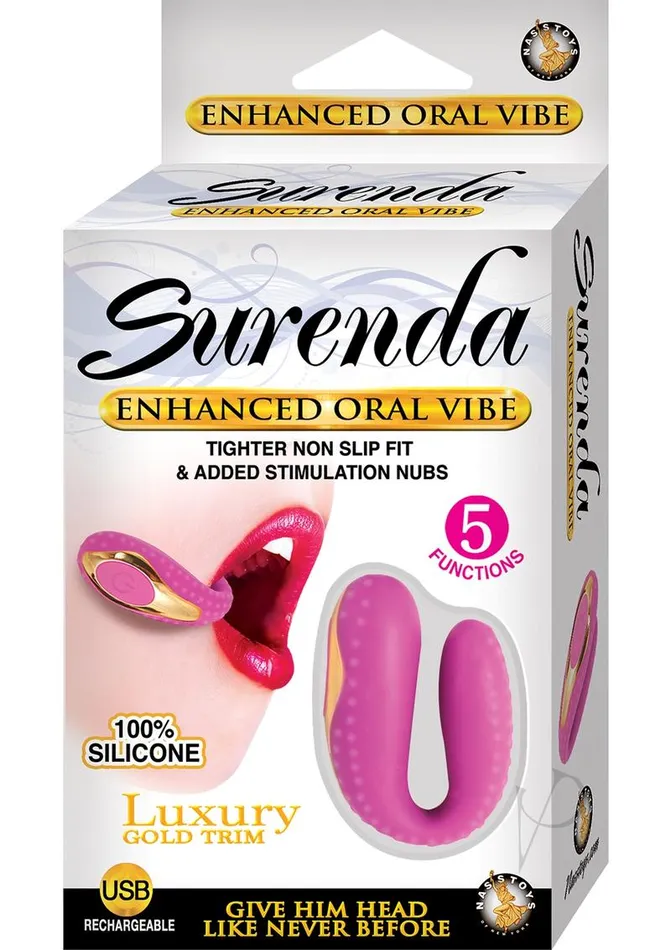 Vibrators Surenda Surenda Enhanced Oral Vibe Rechargeable Silicone Vibrator PinkGold Vibrators Surenda Surenda Enhanced Oral Vibe Rechargeable Silicone Vibrator PinkGold