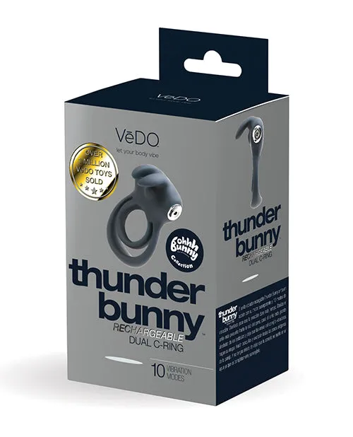 Vibrators Vedo VeDO Thunder Bunny Rechargeable Dual Ring Black Pearl Vibrators Vedo VeDO Thunder Bunny Rechargeable Dual Ring Black Pearl