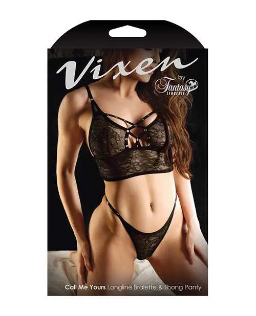 Vibrators Vixen By Fantasy Lingerie Vixen Call Me Yours Lace Bralette wGrommet Detail Panty Black OS Vibrators Vixen By Fantasy Lingerie Vixen Call Me Yours Lace Bralette wGrommet Detail Panty Black OS