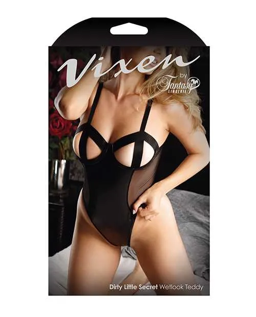 Vixen Dirty Little Secret Wetlook Mesh Caged Bra Teddy wSnap Closure Black LXL Vixen By Fantasy Lingerie Anal Vixen Dirty Little Secret Wetlook Mesh Caged Bra Teddy wSnap Closure Black LXL Vixen By Fantasy Lingerie Anal