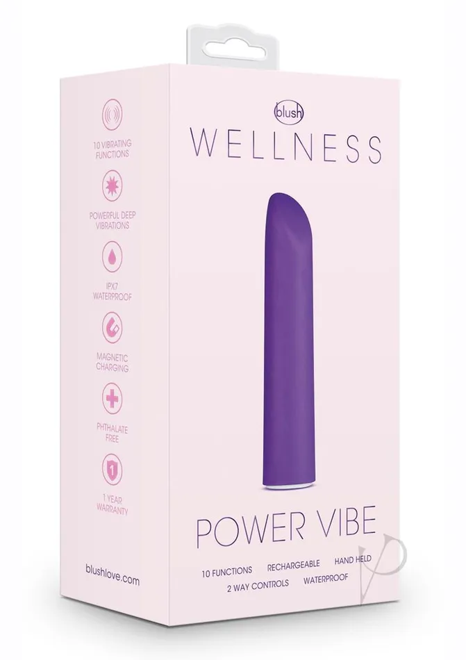 Wellness Rechargeable Power Vibrator Purple Wellness Vibrators