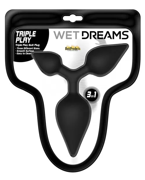 Wet Dreams Triple Play Anal Plug Black Wet Dreams Anal