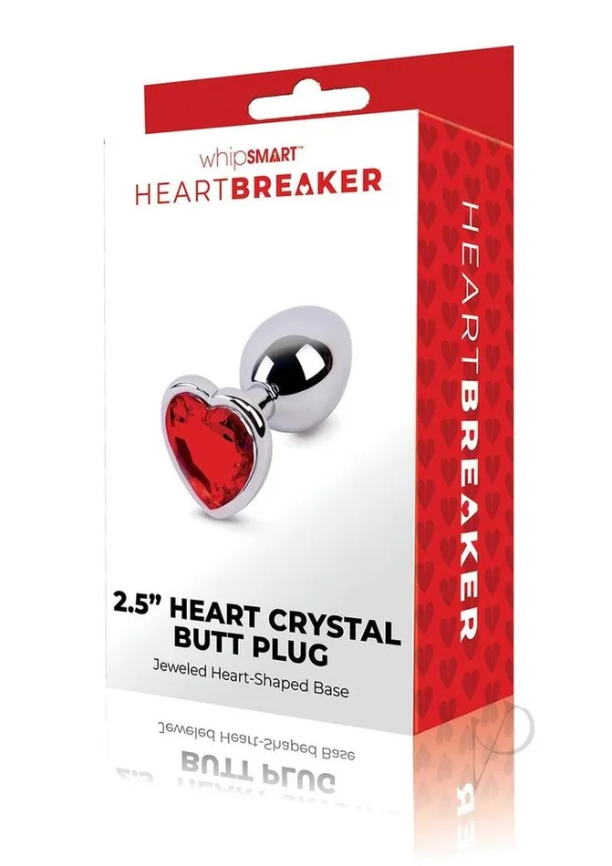 Whipsmart Whipsmart Heartbreaker Metal Butt Plug Small SilverRed Anal