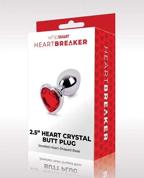 Whipsmart Whipsmart Heartbreaker Metal Butt Plug Small SilverRed Anal Whipsmart Whipsmart Heartbreaker Metal Butt Plug Small SilverRed Anal