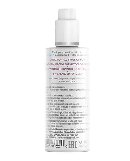 Wicked Simply Lubricants Wicked Simply Water Based Flavored Lubricant Passion Fruit 23oz