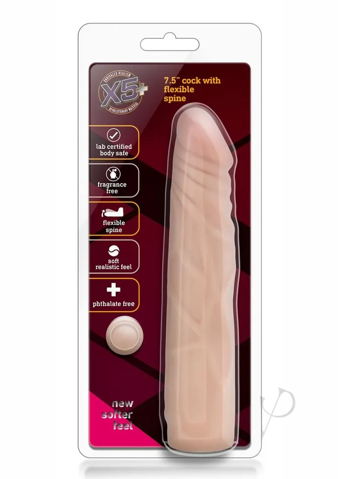 X5 Plus Cock with Flexible Spine 75in Vanilla X5 Plus Female Sex Toys