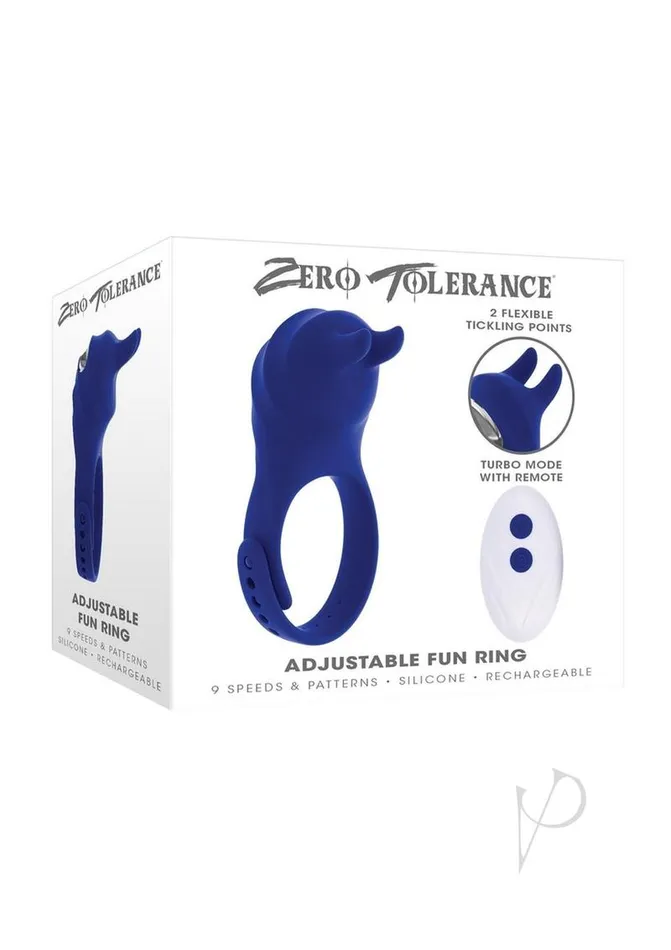 Zero Tolerance Male Sex Toys Zero Tolerance Adjustable Fun Ring Rechargeable Silicone Cock Ring Blue Zero Tolerance Male Sex Toys Zero Tolerance Adjustable Fun Ring Rechargeable Silicone Cock Ring Blue