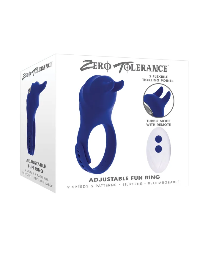 Zero Tolerance Male Sex Toys Zero Tolerance Adjustable Fun Ring Rechargeable Silicone Cock Ring Blue
