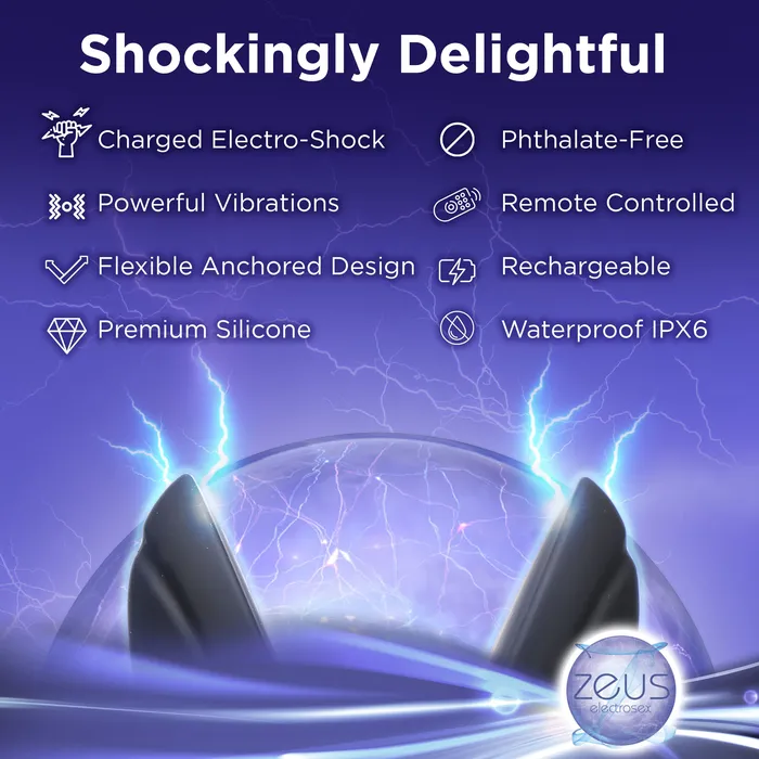 Zeus Electrosex Anal 64X ElectroSpread Vibrating and Estim Silicone Butt Plug