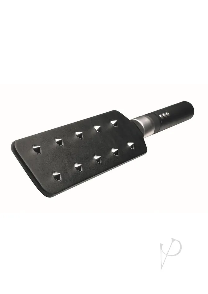 Zeus Electrosex EStim Spiked Paddle BlackSilver Zeus Electrosex Anal