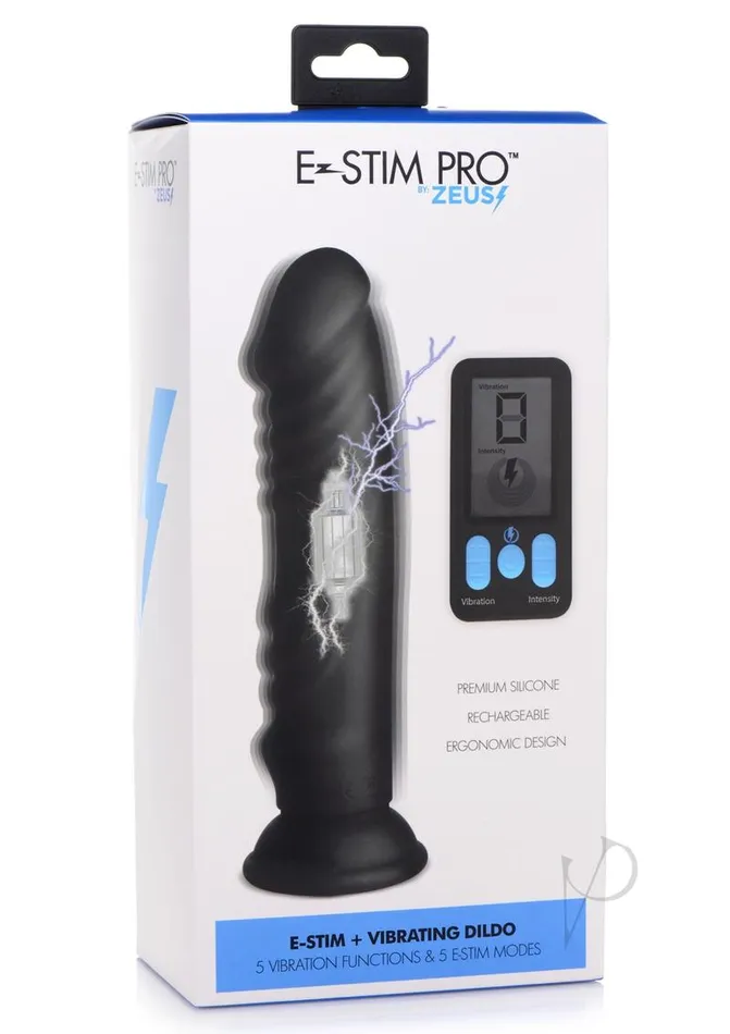 Zeus Vibrating and EStim Rechargeable Silicone Dildo with Remote Control 79in Black Zeus Electrosex Female Sex Toys Zeus Vibrating and EStim Rechargeable Silicone Dildo with Remote Control 79in Black Zeus Electrosex Female Sex Toys